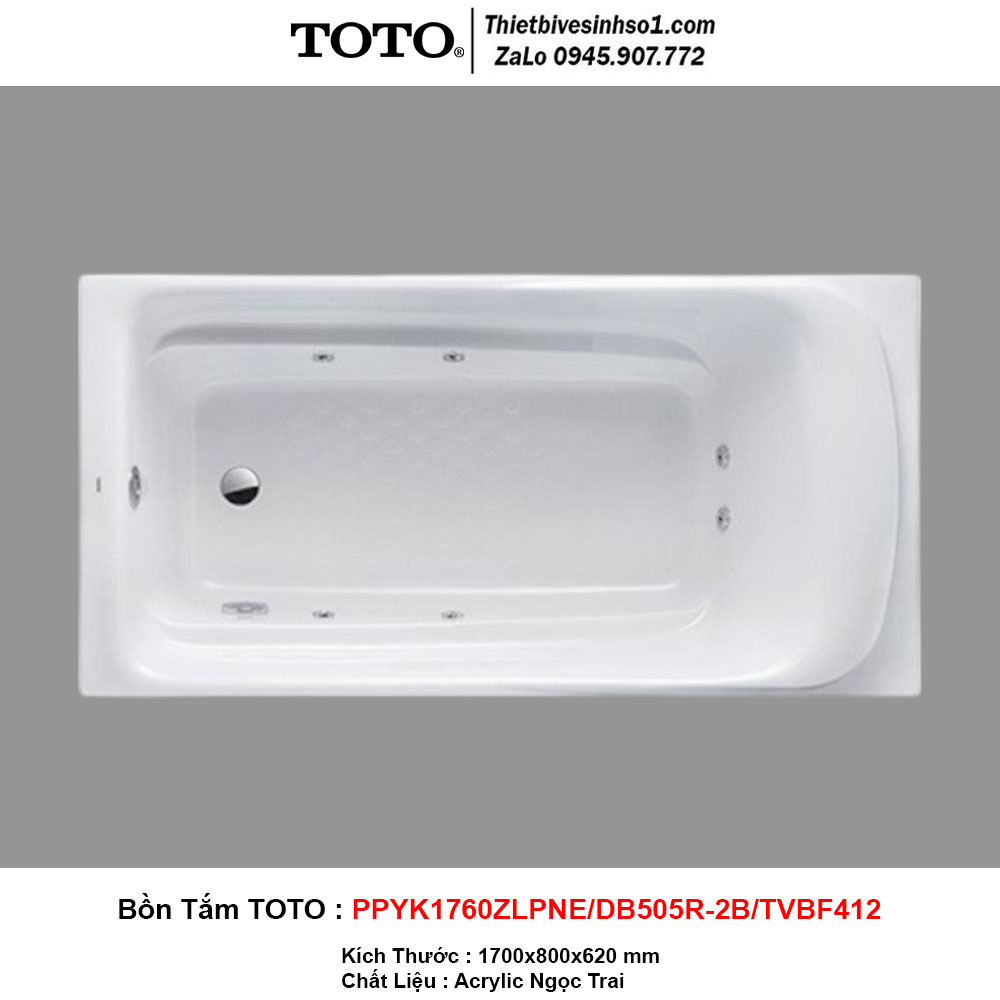 Bồn Tắm TOTO PPYK1760ZLPNE-DB505R-2B-TVBF412
