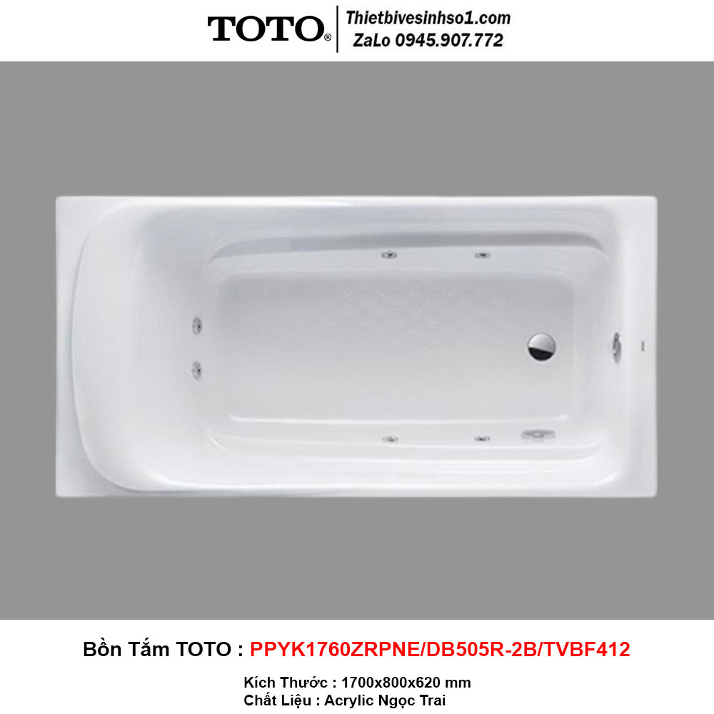 Bồn Tắm TOTO PPYK1760ZRPNE-DB505R-2B-TVBF412
