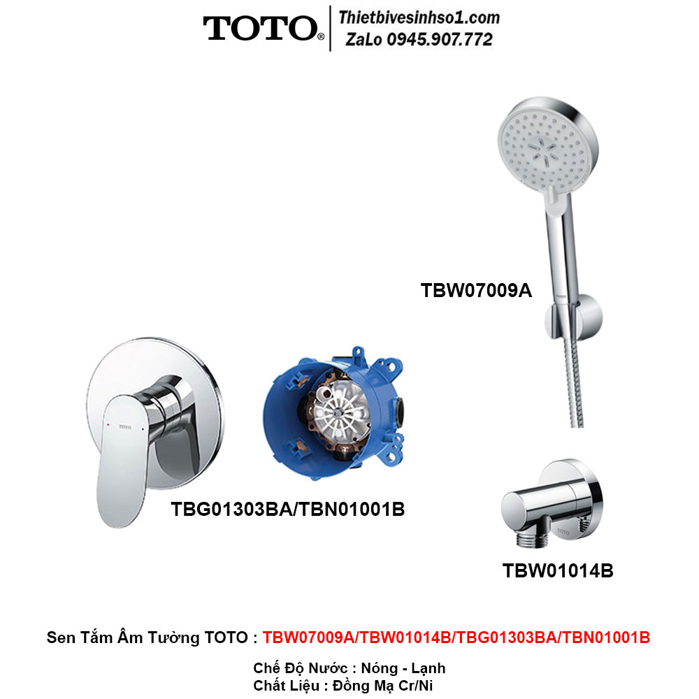 Sen Tắm Âm Tường TOTO TBW07009A-TBW01014B-TBG01303BA-TBN01001B