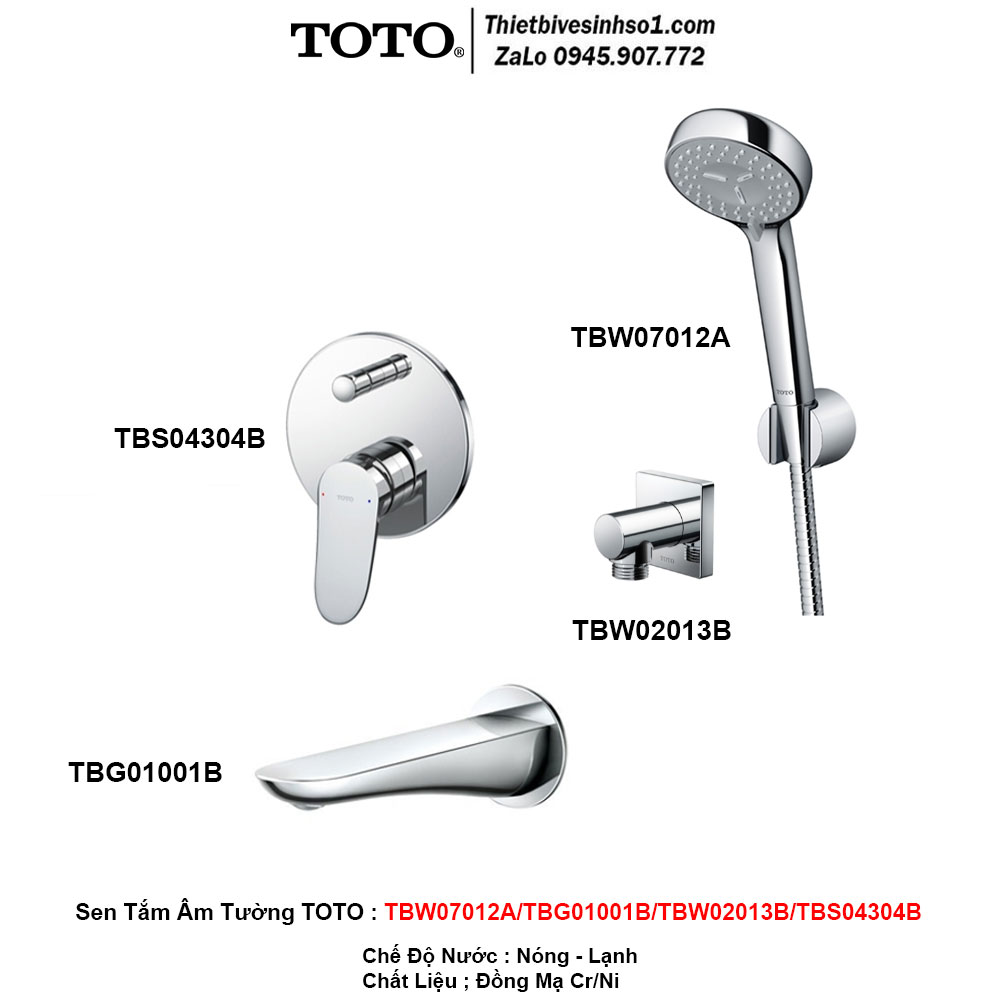 Sen Tắm Âm Tường TOTO TBW07012A-TBG01001B-TBW02013B-TBS04304B