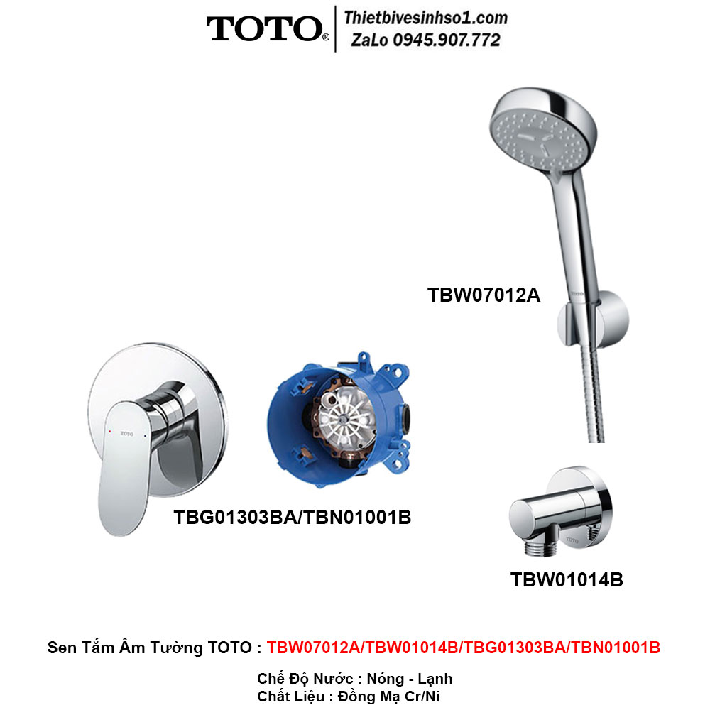 Sen Tắm Âm Tường TOTO TBW07012A-TBW01014B-TBG01303BA-TBN01001B