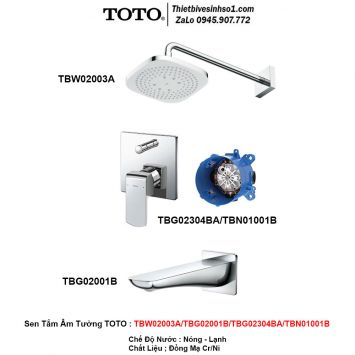 Sen Tắm Âm Tường TOTO TBW02003A-TBG02001B-TBG02304BA-TBN01001B