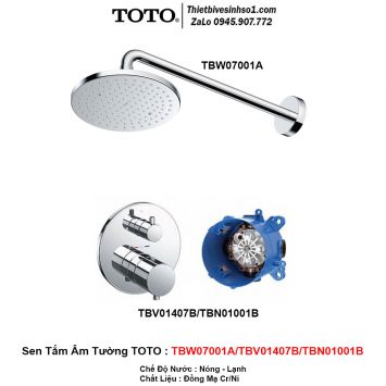 Sen Tắm Âm Tường TOTO TBW07001A-TBV01407B-TBN01001B