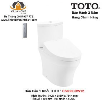 Bồn Cầu Điện Tử TOTO CS838CDW12