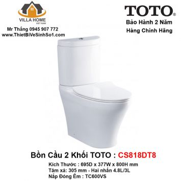 Bồn Cầu 2 Khối TOTO CS818DT8