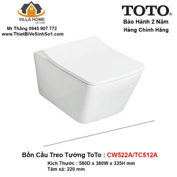 Bồn Cầu Treo Tường TOTO CW522A-TC512A