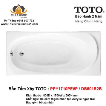 Bồn Tắm TOTO PPY1710PE#P-DB501R2B