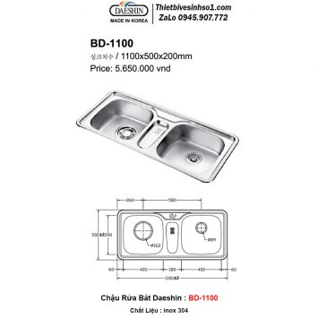Chậu Rửa Bát Daeshin BD-1100