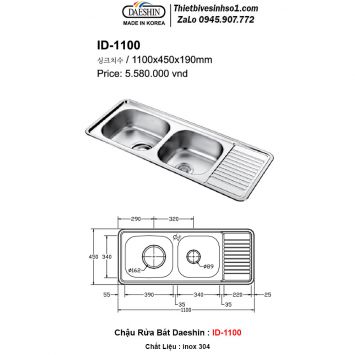 Chậu Rửa Bát Daeshin ID-1100