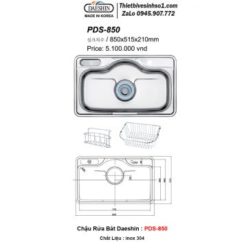 Chậu Rửa Bát Daeshin PDS-850