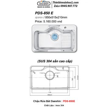 Chậu Rửa Bát Daeshin PDS-850E
