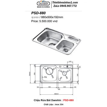 Chậu Rửa Bát Daeshin PSD-880