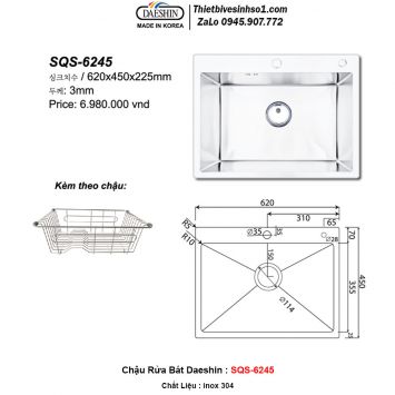 Chậu Rửa Bát Daeshin SQS-6245