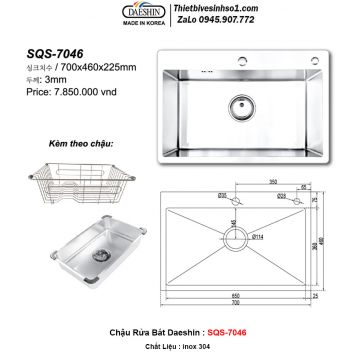 Chậu Rửa Bát Daeshin SQS-7046