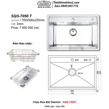 Chậu Rửa Bát Daeshin SQS-7050T
