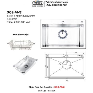 Chậu Rửa Bát Daeshin SQS-7648