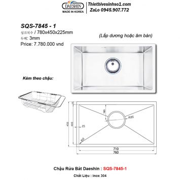 Chậu Rửa Bát Daeshin SQS-7845-1