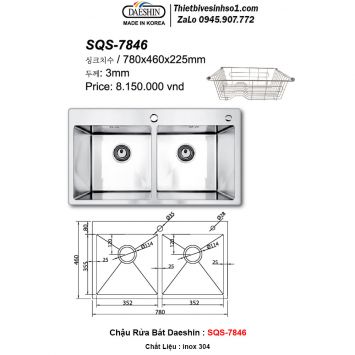 Chậu Rửa Bát Daeshin SQS-7846