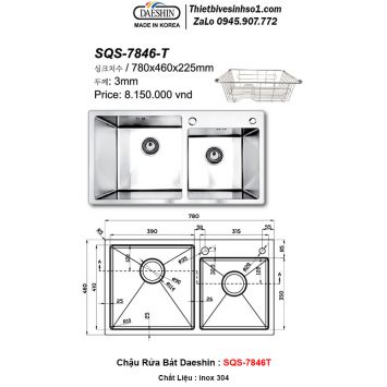 Chậu Rửa Bát Daeshin SQS-7846T