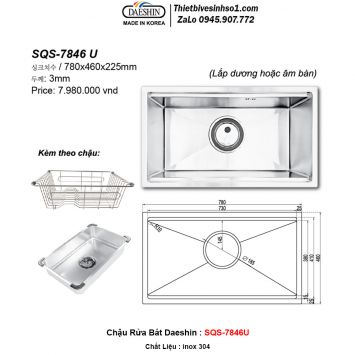 Chậu Rửa Bát Daeshin SQS-7846U