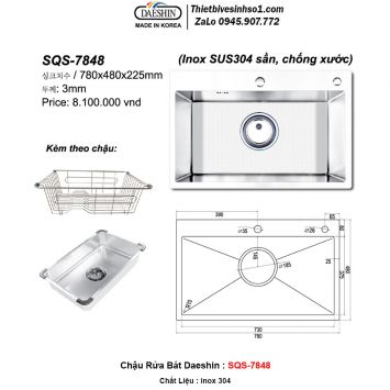 Chậu Rửa Bát Daeshin SQS-7848