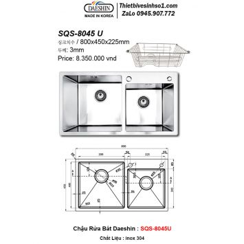 Chậu Rửa Bát Daeshin SQS-8045U