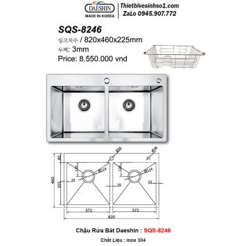 Chậu Rửa Bát Daeshin SQS-8246