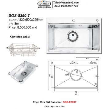Chậu Rửa Bát Daeshin SQS-8250T