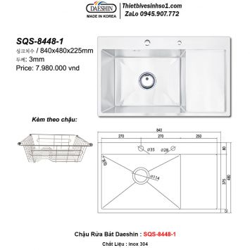 Chậu Rửa Bát Daeshin SQS-8448-1