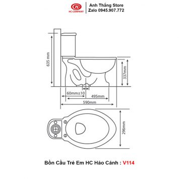 Bồn Cầu 2 Khối HC Hảo Cảnh V114