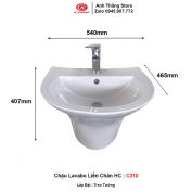 Chậu Lavabo Liền Chân HC C310