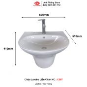 Chậu Lavabo Liền Chân HC C367