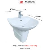 Chậu Lavabo HC C102 + Chân Lửng