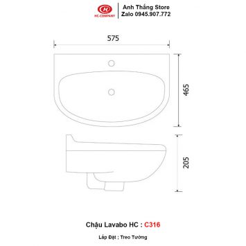 Chậu Lavabo HC C316 2