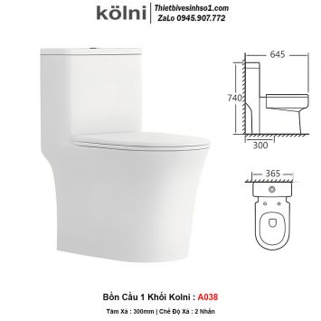 Bồn Cầu 1 Khối Kolni A038