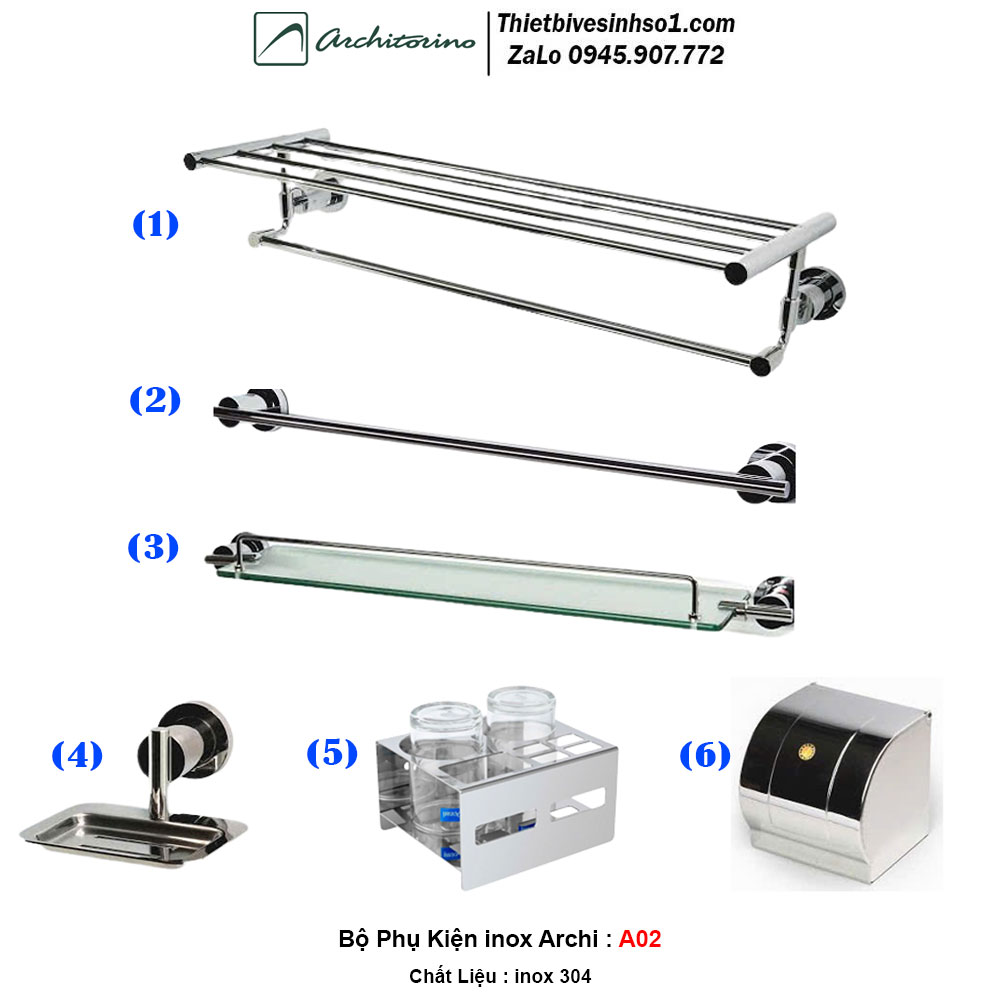 Bộ Phụ Kiện inox Archi A02