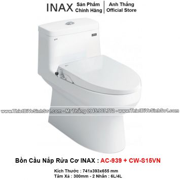 Bồn Cầu Nắp Rửa Cơ INAX AC-939+CW-S15VN