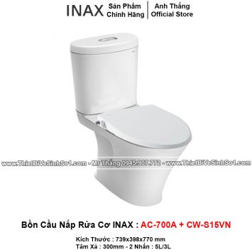 Bồn Cầu Nắp Rửa Cơ INAX AC-700A+CW-S15VN