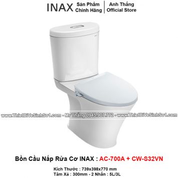 Bồn Cầu Nắp Rửa Cơ INAX AC-700A+CW-S32VN