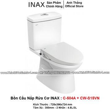 Bồn Cầu Nắp Rửa Cơ INAX C-504A+CW-S15VN