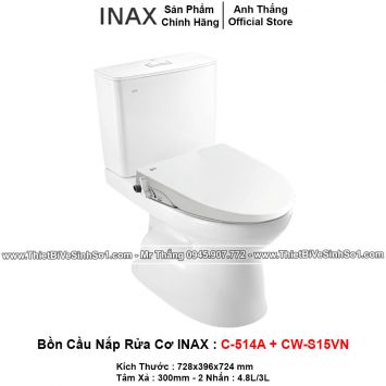 Bồn Cầu Nắp Rửa Cơ INAX C-514A+CW-S15VN