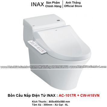 Bồn Cầu Nắp Điện Tử INAX AC-1017R+CW-H18VN