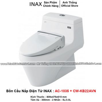 Bồn Cầu Nắp Điện Tử INAX AC-1035+CW-KB22AVN