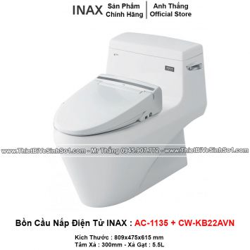 Bồn Cầu Nắp Điện Tử INAX AC-1135+CW-KB22AVN