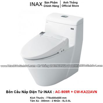 Bồn Cầu Nắp Điện Tử INAX AC-909R+CW-KA22AVN