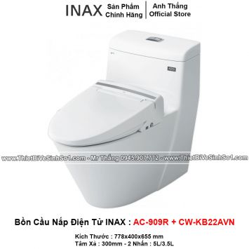 Bồn Cầu Nắp Điện Tử INAX AC-909R+CW-KB22AVN