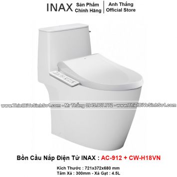 Bồn Cầu Nắp Điện Tử INAX AC-912+CW-H18VN