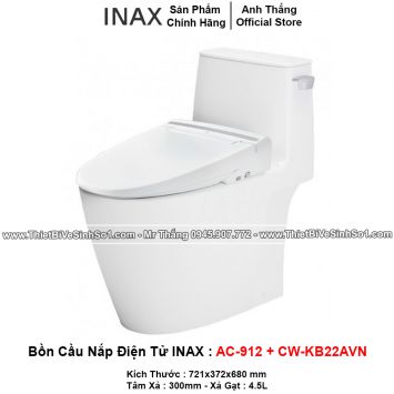 Bồn Cầu Nắp Điện Tử INAX AC-912+CW-KB22AVN