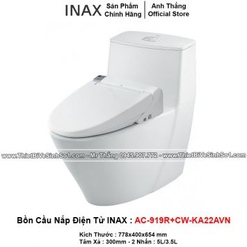 Bồn Cầu Nắp Điện Tử INAX AC-919R+CW-KA22AVN