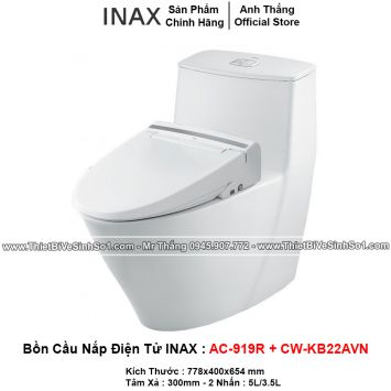 Bồn Cầu Nắp Điện Tử INAX AC-919R+CW-KB22AVN